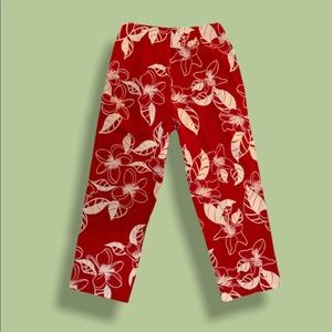 Vntg CLIO High waisted tropical print capris crop